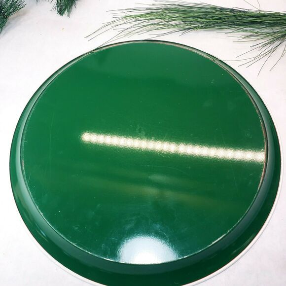 Vintage Metal Serving Tray Plate Christmas Holiday Hallmark Holly Berries 14” - Picture 3 of 6